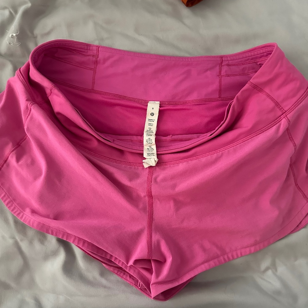Sonic Pink Lululemon Shorts 2.5 in inseam Size 8